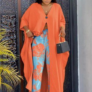 HIGH SLIT TOP AND PANTS SET